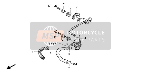 Honda SH125S 2007 Magneetventiel voor een 2007 Honda SH125S